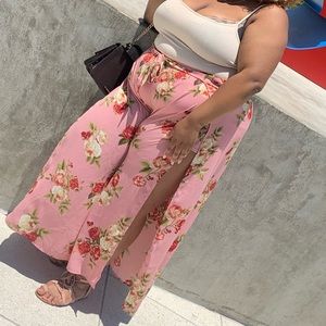 Pink Floral Pants
